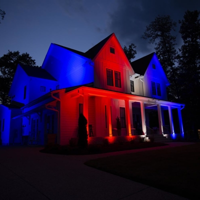 Celebrate Fourth of July and any holiday with our premium color-changing lighting. Photo