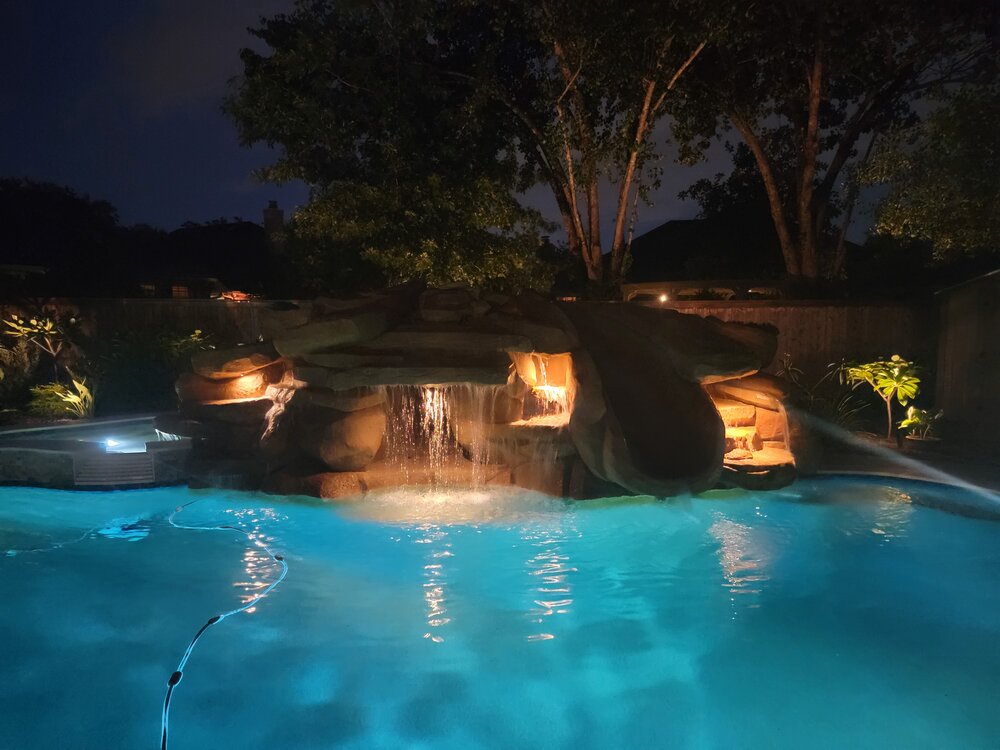 water feature pool lighting