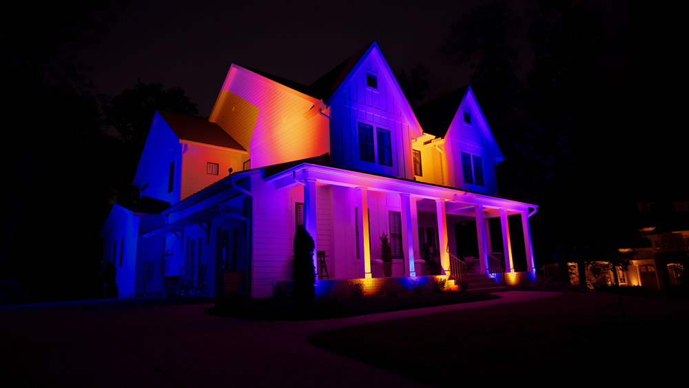 orange and purple outdoor lights for halloween