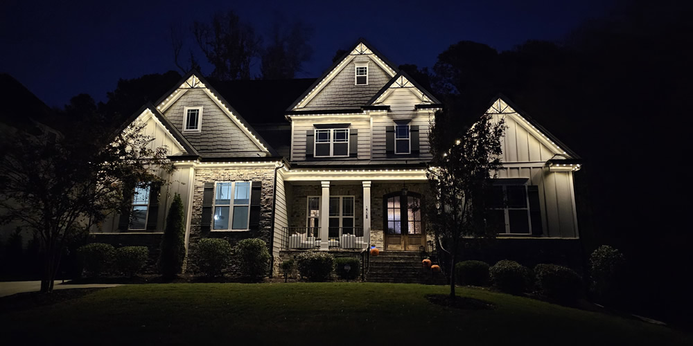 permanent roofline lights without landscape lighting