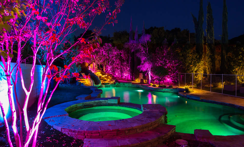RGB outdoor color changing pool landscape lighting