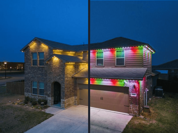 warm/color outdoor lighting