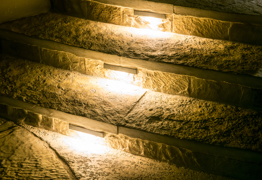 outdoor steps illuminated