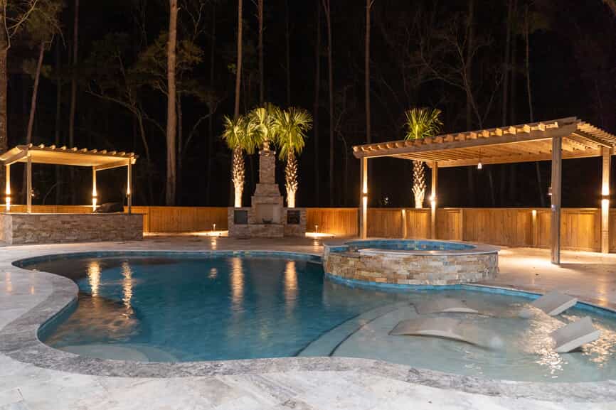 outdoor lighting pool area